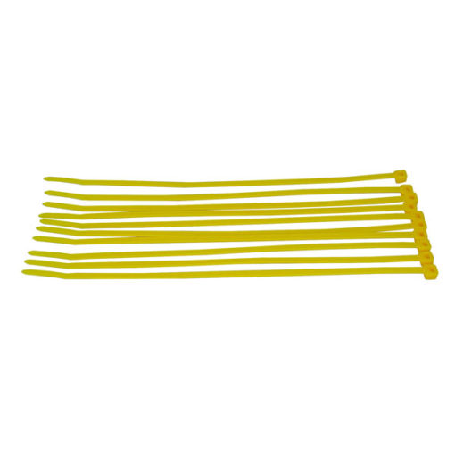 COLLIER PLASTIQUE JAUNE FLUO - 20 CM (10 PCS) (RC016)