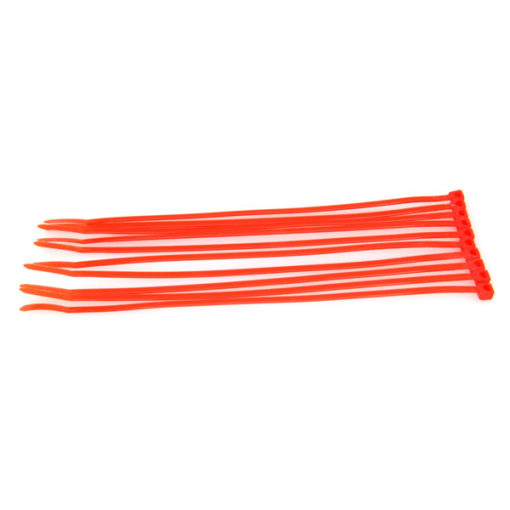 COLLIER PLASTIQUE ROUGE FLUO - 20 CM (10 PCS) (RC015)