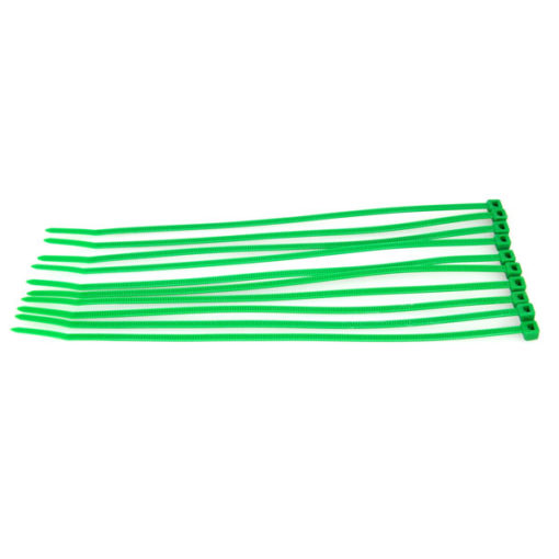 COLLIER PLASTIQUE VERT FLUO - 20 CM (10 PCS) (RC017)