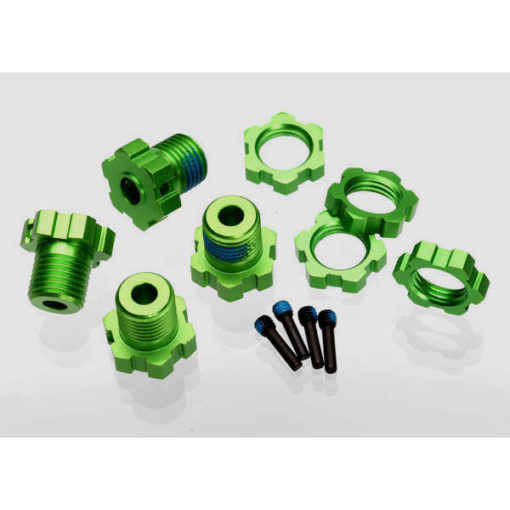 HEXAGONES DE ROUES ALU ANODISES VERT + ECROUS DE ROUES ANODISES VERT (5353G)