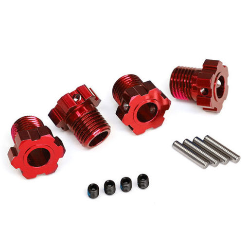 HEXAGONES DE ROUES ANODISE ROUGE 17MM (4) (8654R)