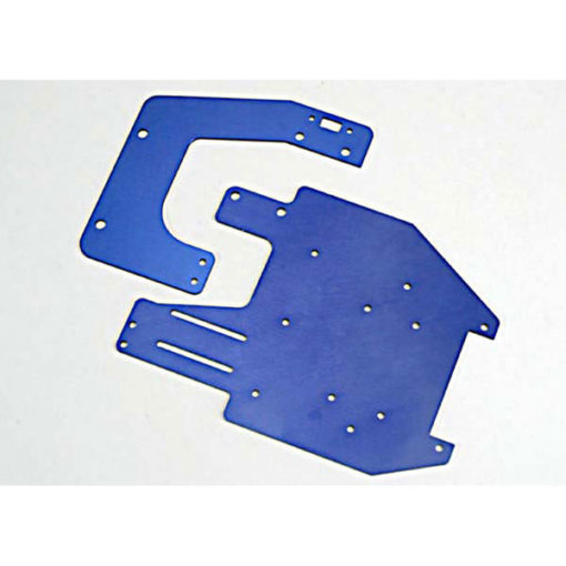 PLAQUES DE CHASSIS ALU BLEUES AVANT ET ARRIERE (4130)