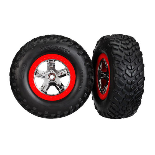 PNEUS + JANTES CHROME RED BEADLOCK (2) (4WD F / R