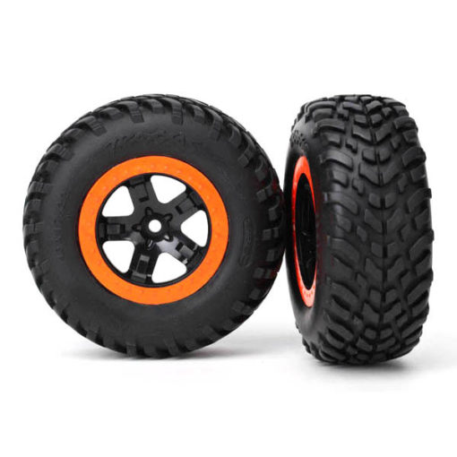 PNEUS + JANTES NOIR ORANGE BEADLOCK (2) (4WD F / R