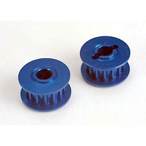 POULIES 15 DENTS AVANT / ARRIERE (2) ALLEGE EN ALU ANODISE BLEU (4395X)