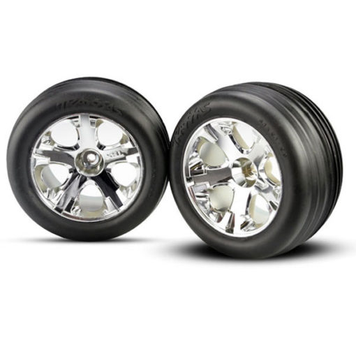 ROUES AVANT MONTEES COLLEES JANTES CHROME 2.8 (2) (3771)