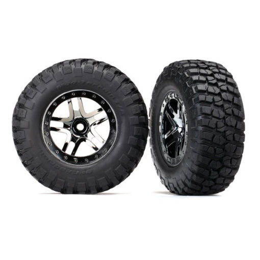 ROUES MONTEES COLLEES CHROMEES NOIRES SCT POUR 4X4 AV / AR 4X2 ARR (6873T)