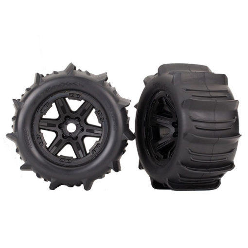 ROUES MONTEES COLLEES E-REVO 2 PNEUS PELLE (2) (8674)