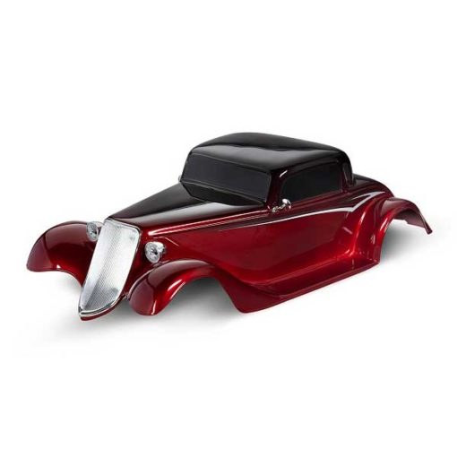 CARROSSERIE HOT ROD COUPE PEINTE ET DECOREE ROUGE (9333R)