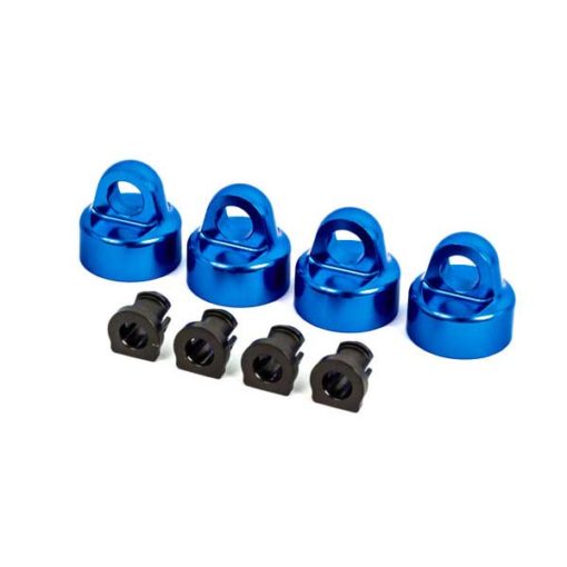 BOUCHONS D'AMORTISSEUR GT-MAXX ALU ANODISES BLEU (X4) - SLEDGE (9664X)