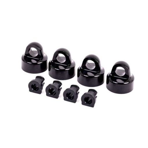 BOUCHONS D'AMORTISSEUR GT-MAXX ALU ANODISES NOIR (X4) - SLEDGE (9664A)