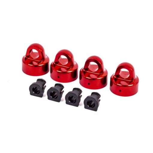 BOUCHONS D'AMORTISSEUR GT-MAXX ALU ANODISES ROUGE (X4) - SLEDGE (9664R)