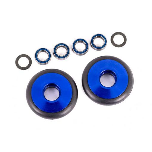 ROUES ALU ANODISES BLEUE POUR WHEELIE BAR (2) (9461X)