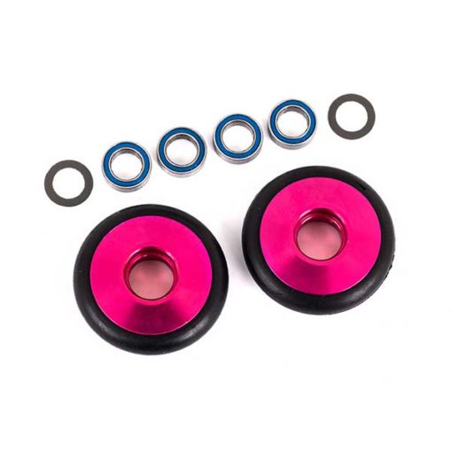 ROUES ALU ANODISES ROSE POUR WHEELIE BAR (2) (9461P)