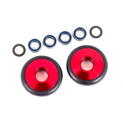 ROUES ALU ANODISES ROUGE POUR WHEELIE BAR (2) (9461R)