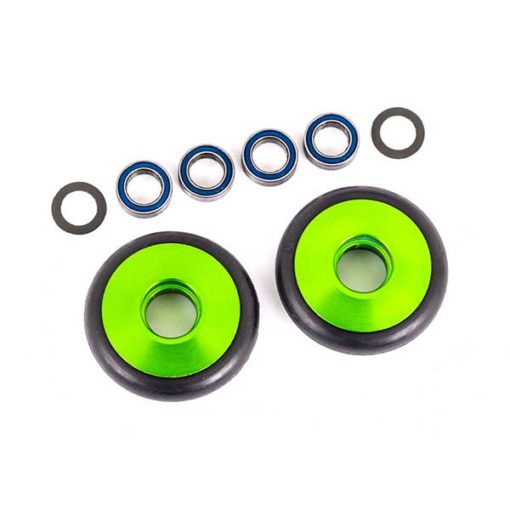 ROUES ALU ANODISES VERTE POUR WHEELIE BAR (2) (9461G)