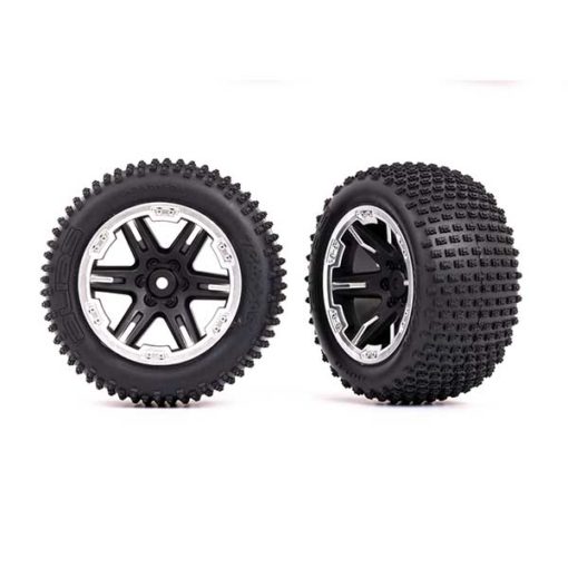 ROUES ARRIERE MONTEES COLLEES ALIAS 2.8 NOIRES & CHROMEES  (2) (3772X)