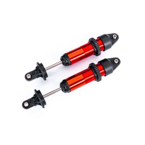 AMORTISSEURS MOYEN GTX ALU ANODISE ROUGE ASSEMBLES (SANS RESSORTS) X2 (7861R)