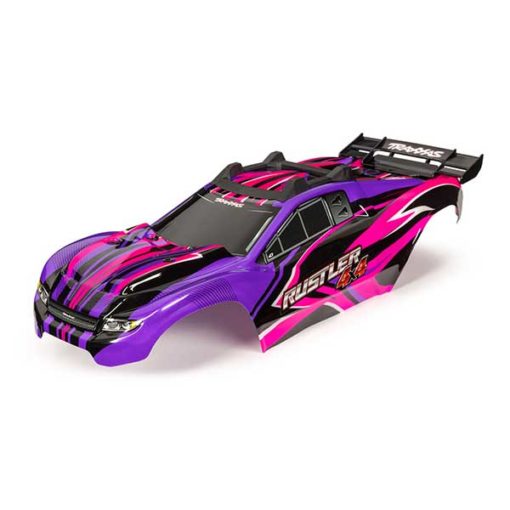 CARROSSERIE RUSTLER 4X4 PEINTE ET DECOREE ROSE/VIOLETTE (6734P)