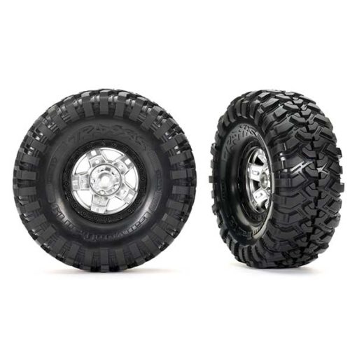 ROUES MONTEES COLLEES SATIN CHROME BEADLOCK TRX-4 SPORT 1