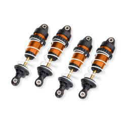 AMORTISSEURS LONG GTR ALU ANODISES ORANGES AVEC RESSORT (4) - MINI MA (10765-ORNG)