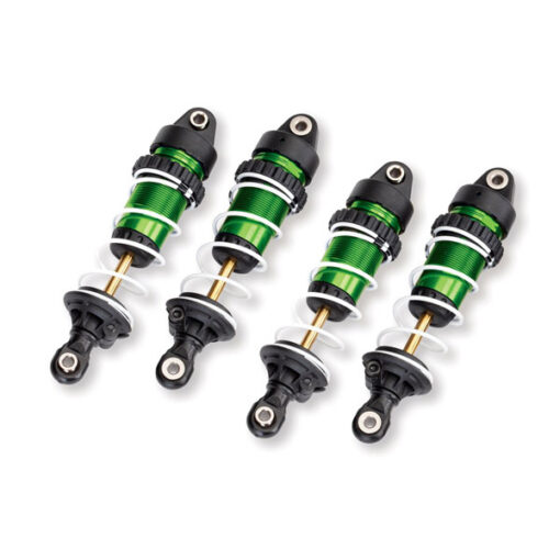 AMORTISSEURS LONG GTR ALU ANODISES VERTS AVEC RESSORT (4) - MINI MAXX (10765-GRN)