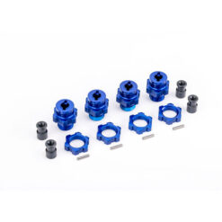 HEXAGONES + ECROUS DE ROUES ALU 17MM ANODISES BLEUS (X4) (9086)