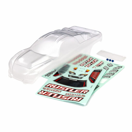 CARROSSERIE TRANSPARENTE RUSTLER + ACCESSOIRES (3753)